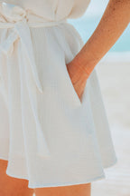Combishort Fleurine Blanc Coton