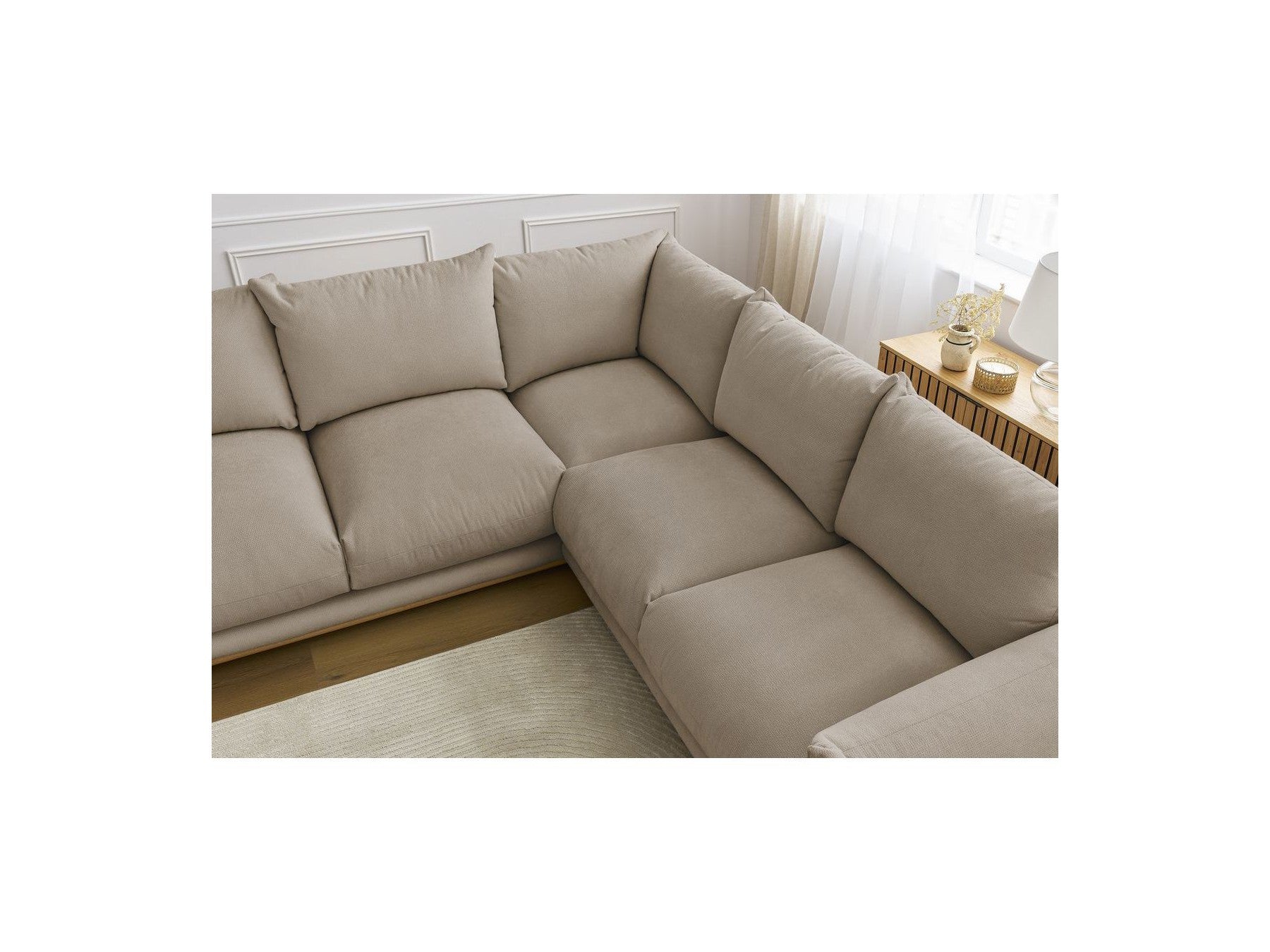 Ernest - Canapé D'Angle Réversible - Tissu Lisse