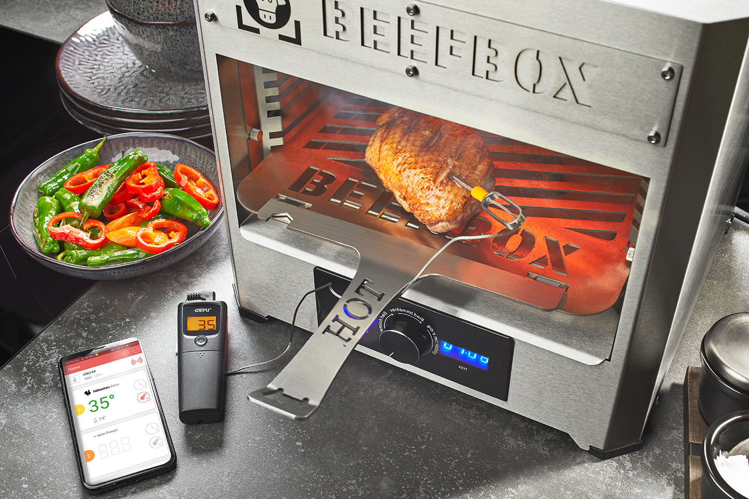 Control - Thermomètre De Cuisson Bluetooth Pour Grill Et Rôti, 1 Canal - Noir/Argent