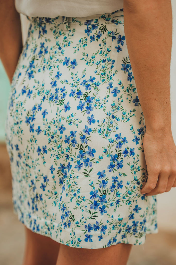 Jupe Yseult Porcelaine Bleu