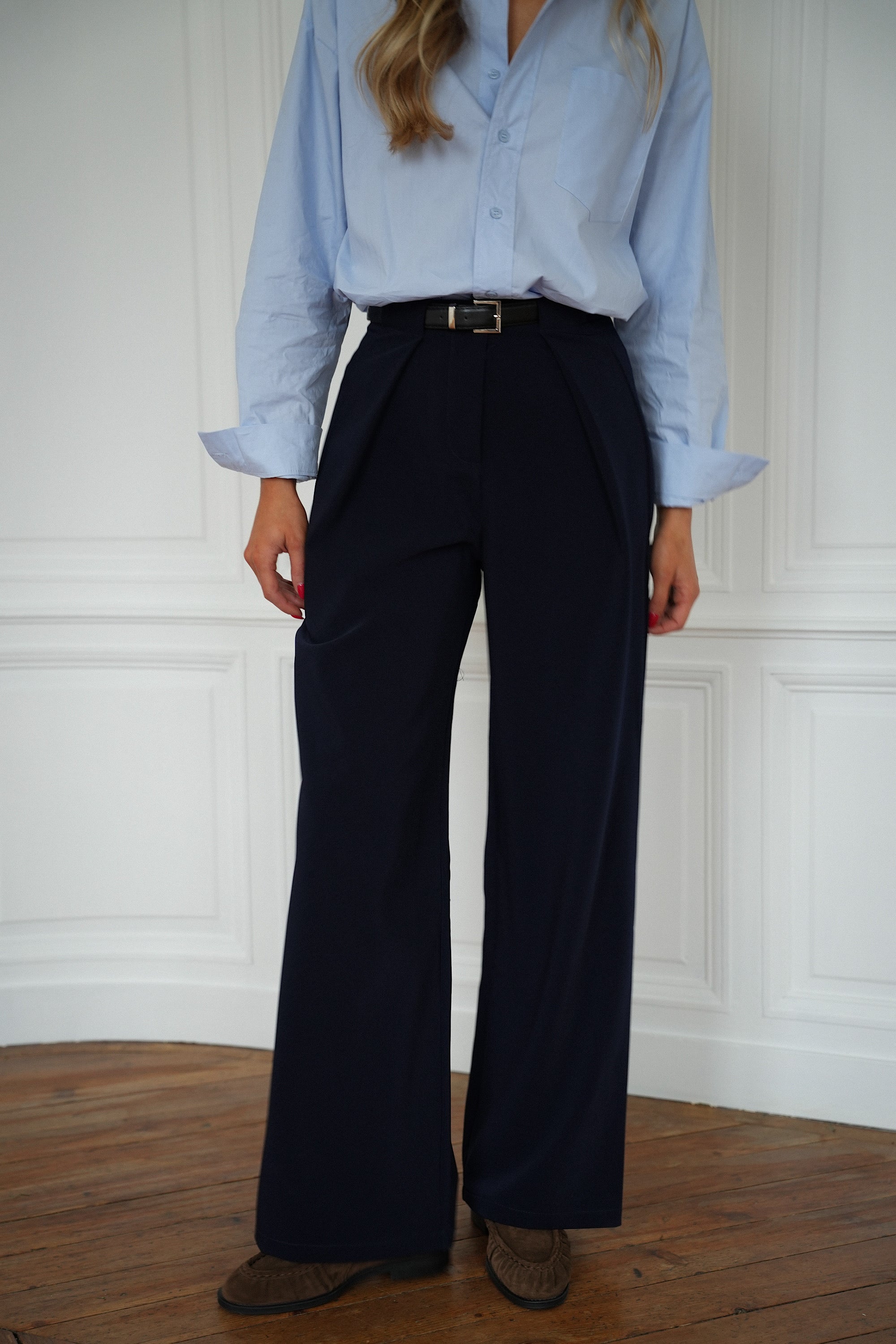 Pantalon Droit Sandro - Marine