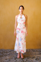 Robe Dos Nu À Imprimé – Blanc