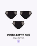 Pack Menstruel Trio Culottes Tulle Pois