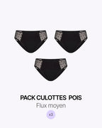 Pack Menstruel Trio Culottes Tulle Pois