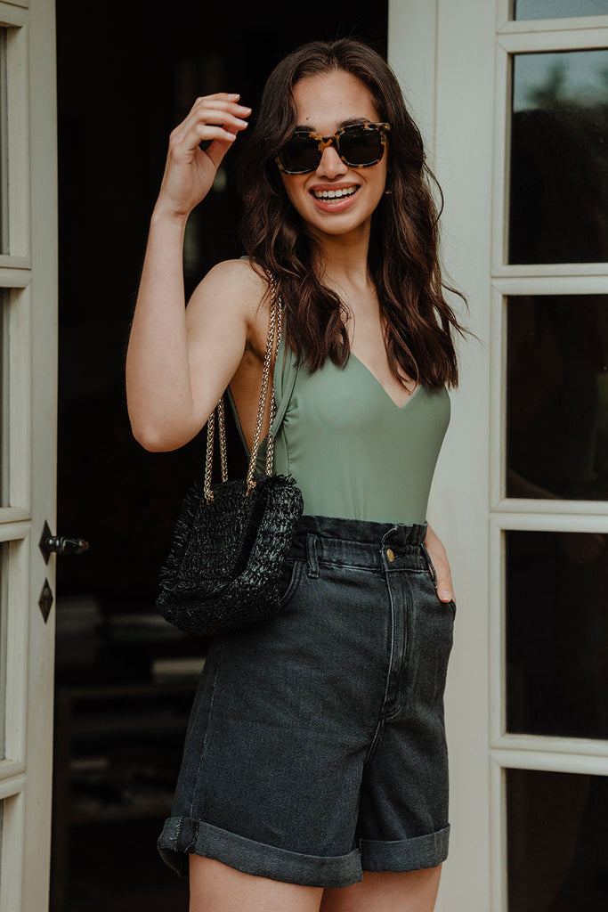 Short Tony Denim Noir