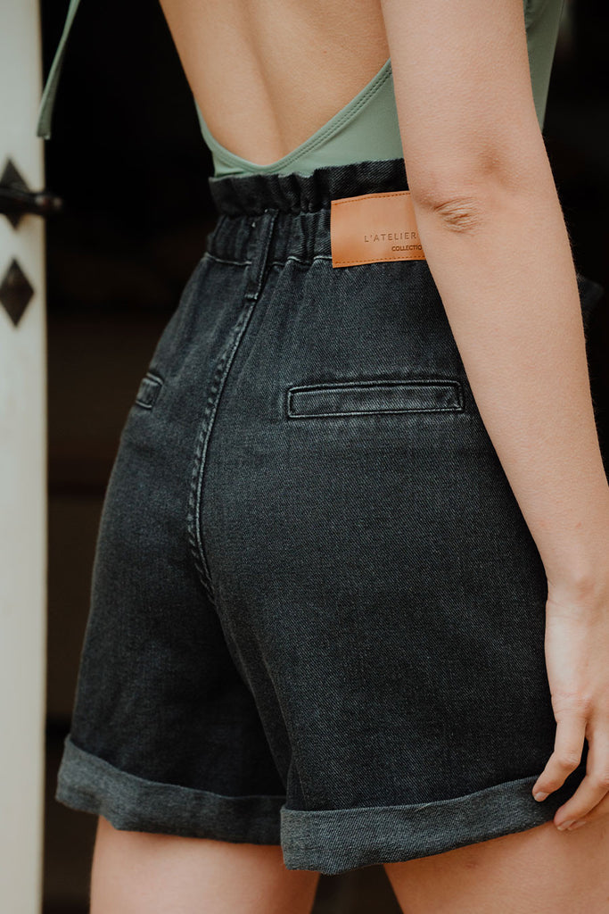 Short Tony Denim Noir