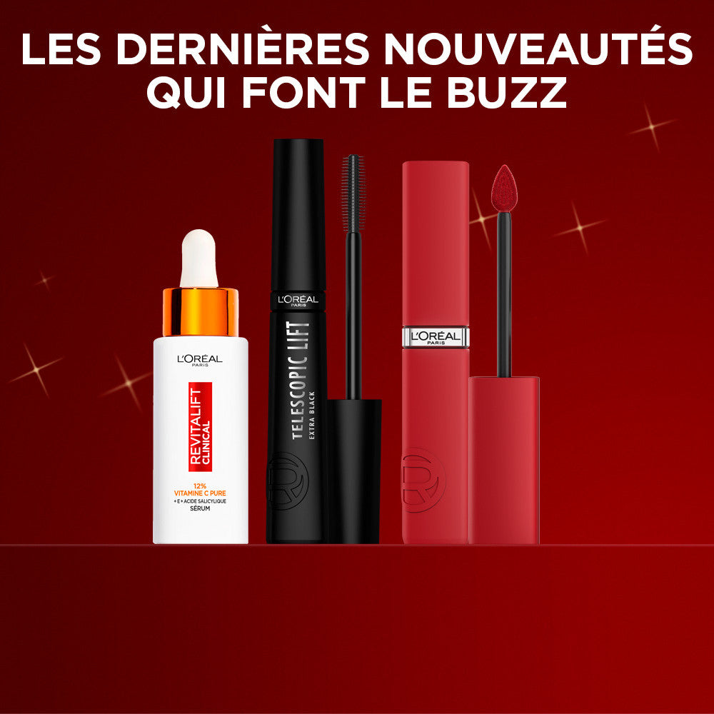 L'Oréal Paris - Coffret Cadeau - Sérum Vitamine C, Mascara Telescopic Lift, Rouge À Lèvres Liquide Mat