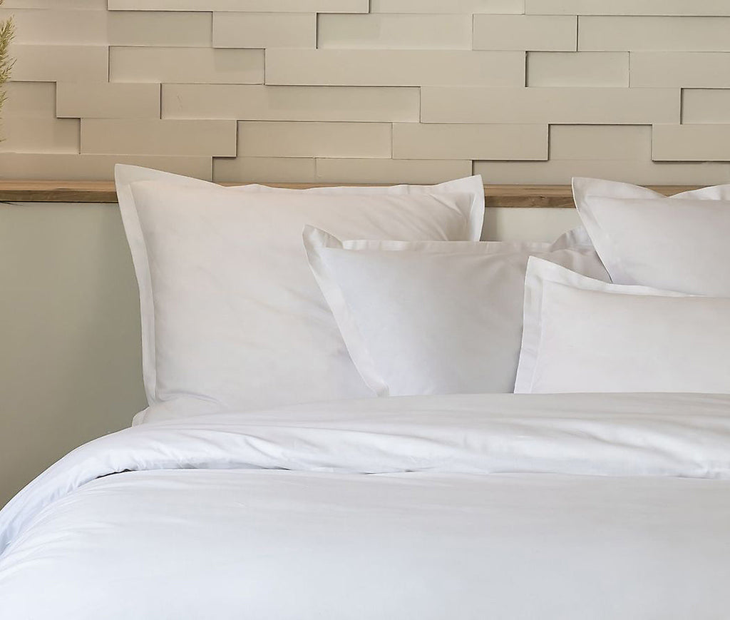 Parure Housse De Couette Mura - 100% Percale De Coton 80Fils - Blanc Pur