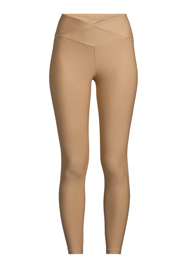 Overlap High Waist Tights - Light Khaki