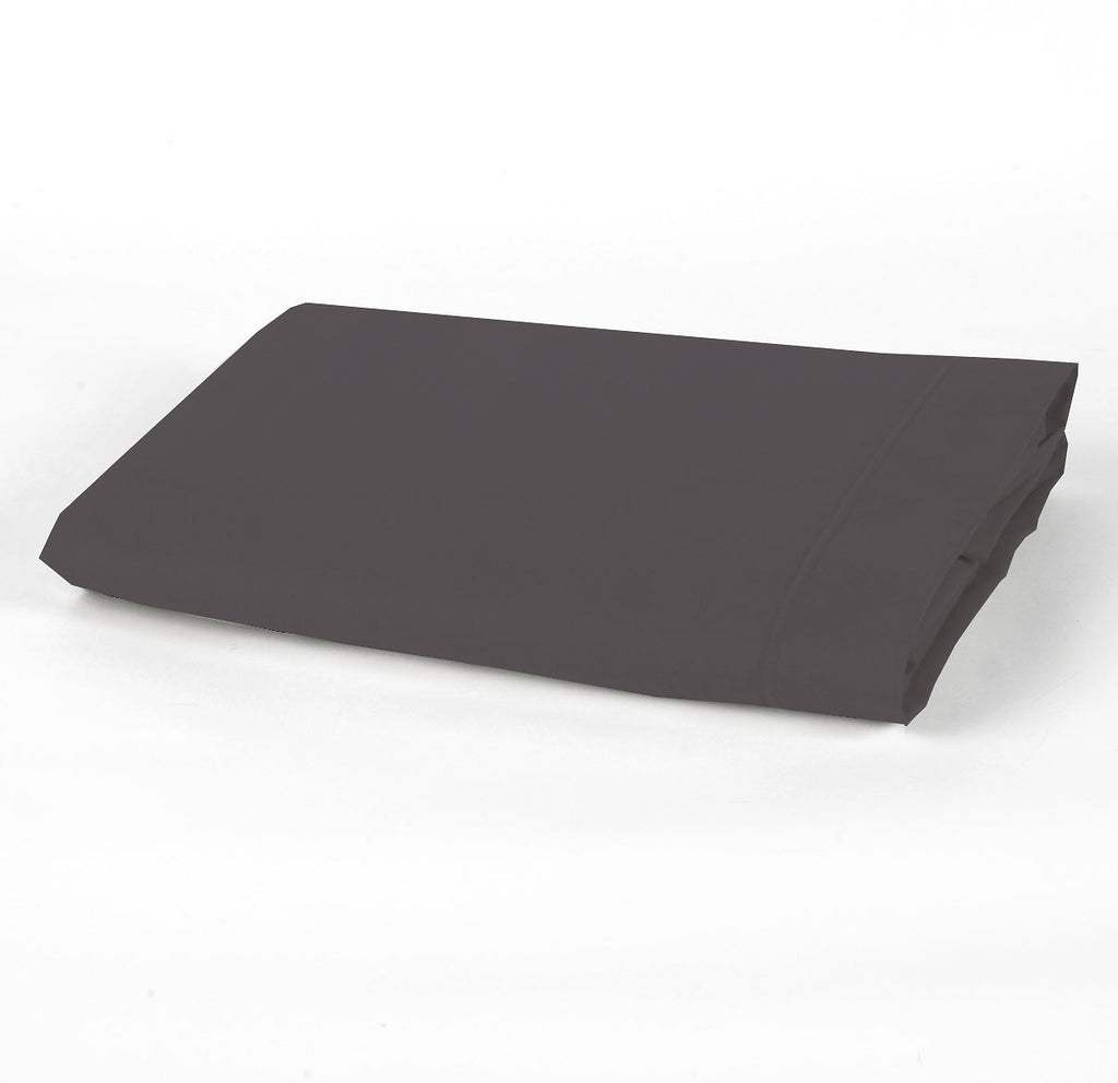 Drap Plat 2 Pers Percale De Coton - Percale Gris - Gris Anthracite