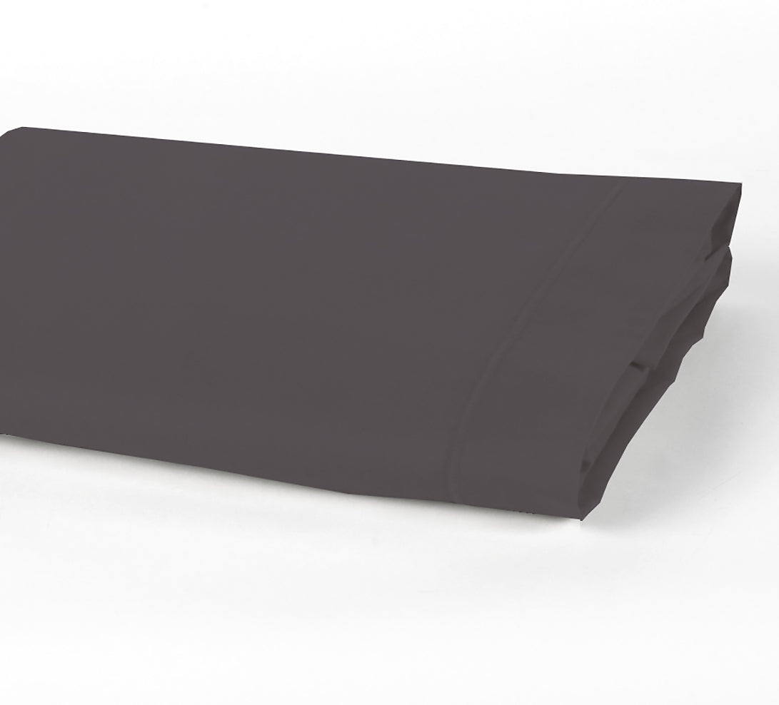 Drap Plat 2 Pers Percale De Coton - Percale Gris - Gris Anthracite