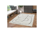 Laure - Tapis Poils Ras - Motif Abstrait - Blanc
