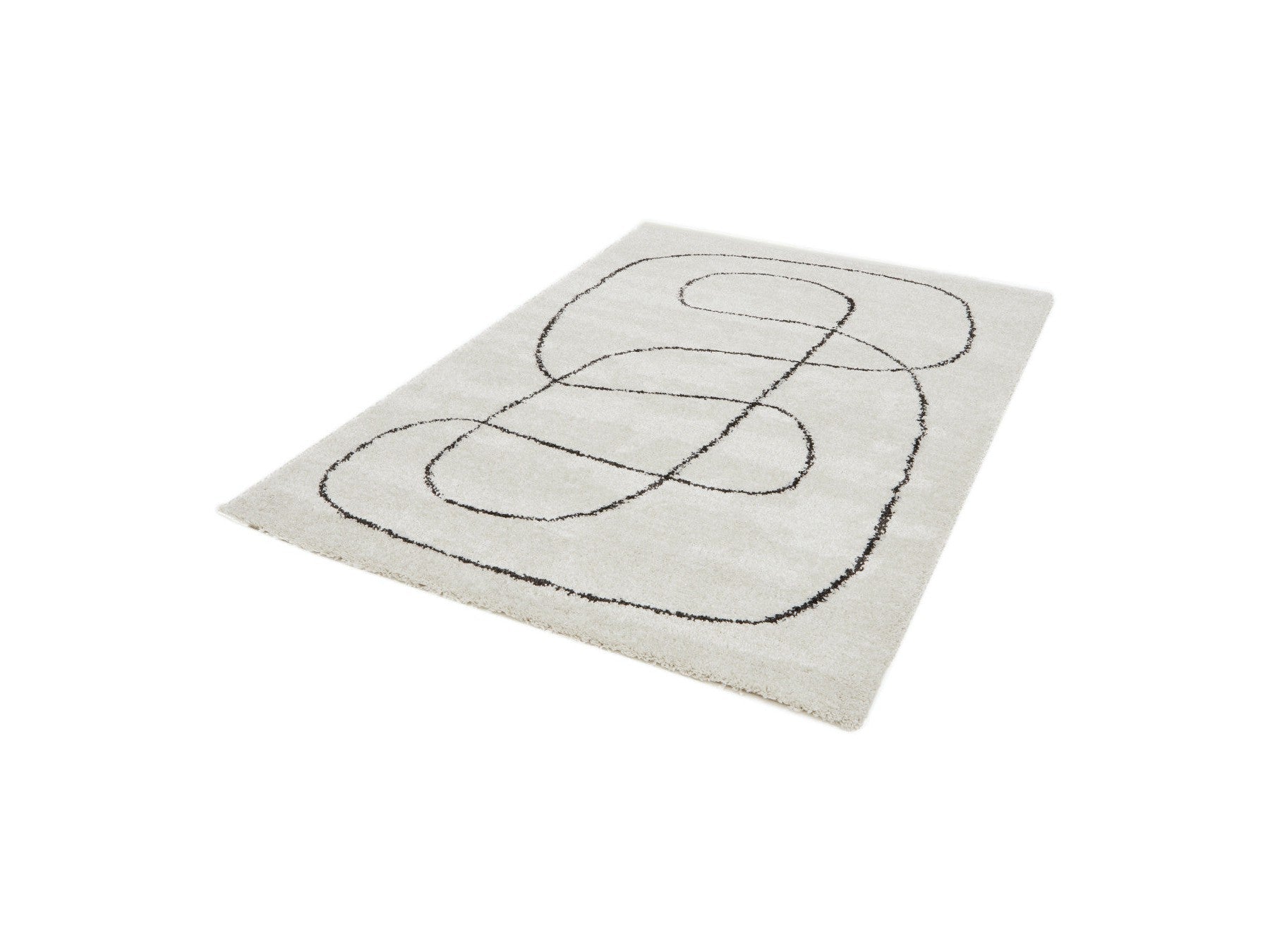Laure - Tapis Poils Ras - Motif Abstrait - Blanc