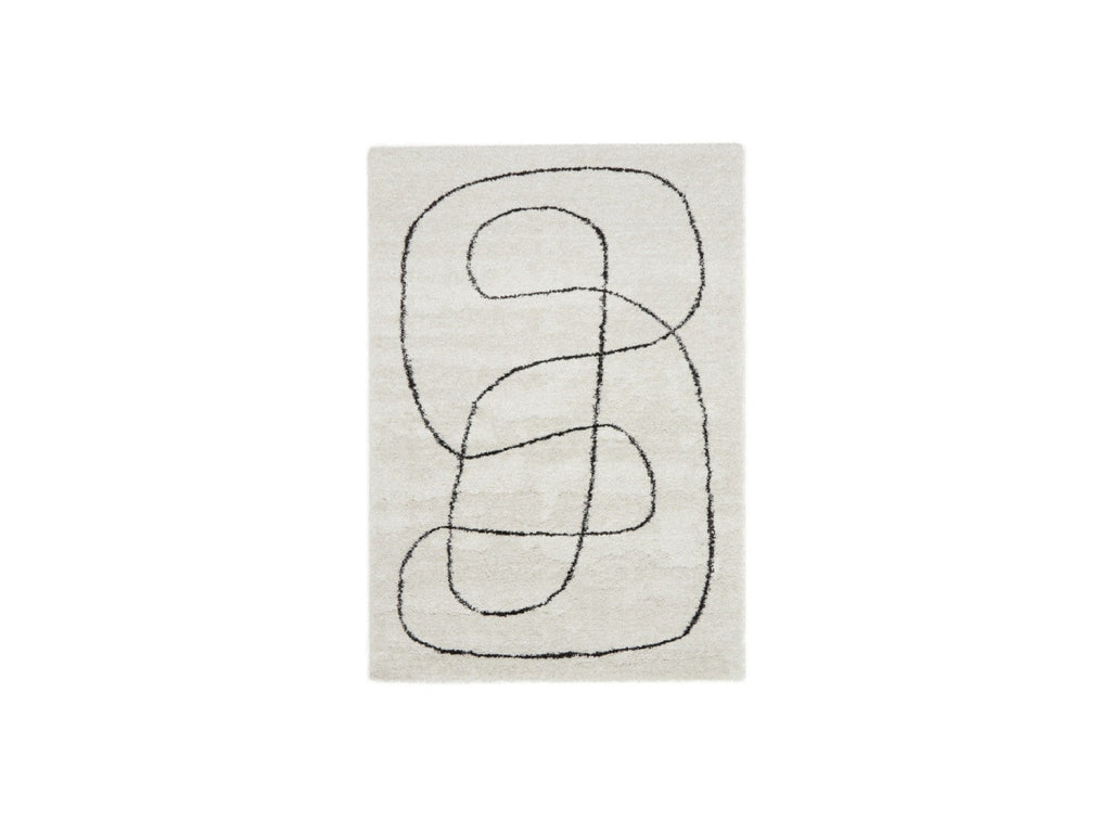 Laure - Tapis Poils Ras - Motif Abstrait - Blanc