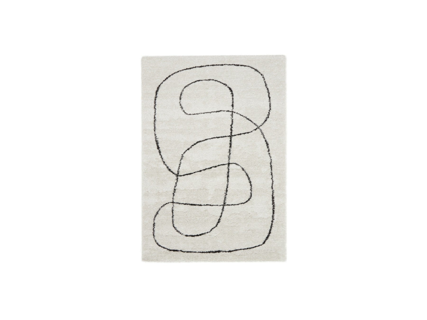 Laure - Tapis Poils Ras - Motif Abstrait - Blanc