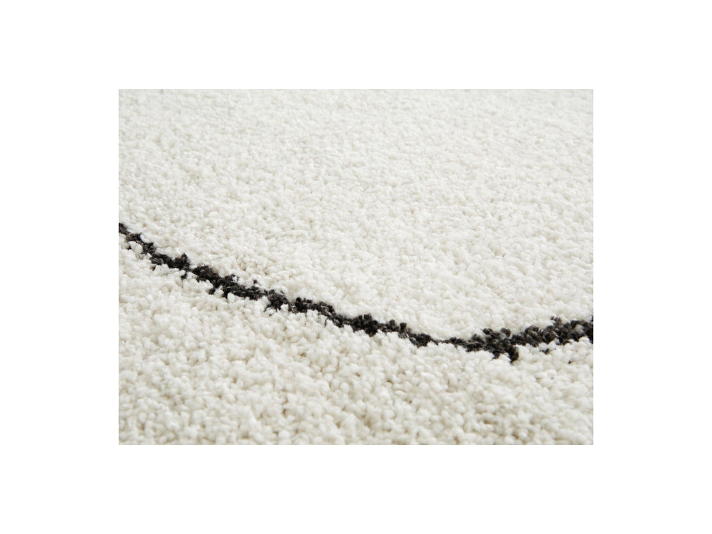 Laure - Tapis Poils Ras - Motif Abstrait - Blanc