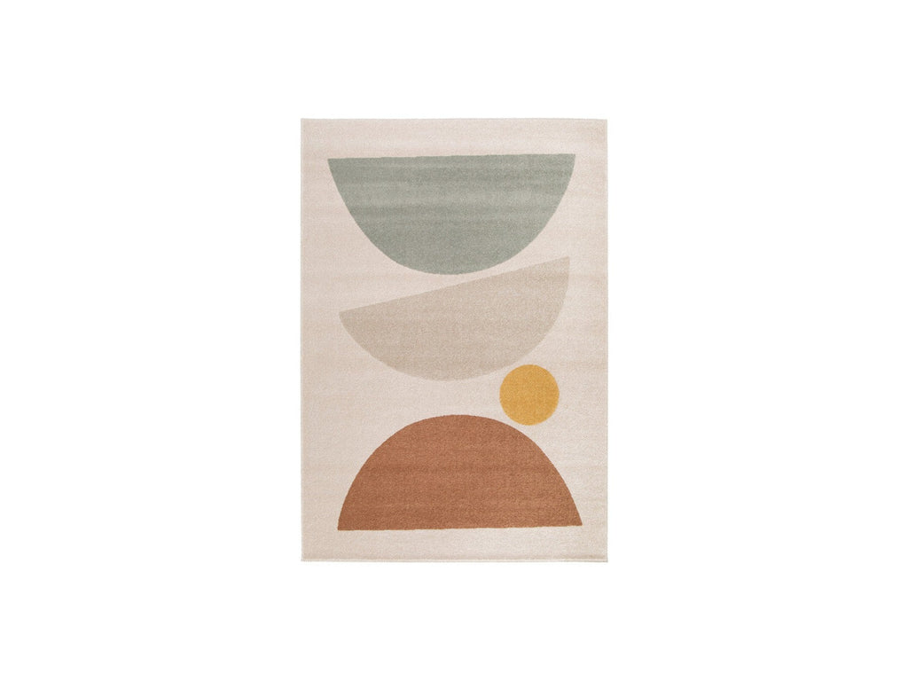 Martine - Tapis Poils Ras - Motif Abstrait - Orange