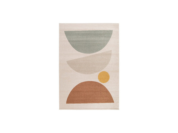 Martine - Tapis Poils Ras - Motif Abstrait - Orange