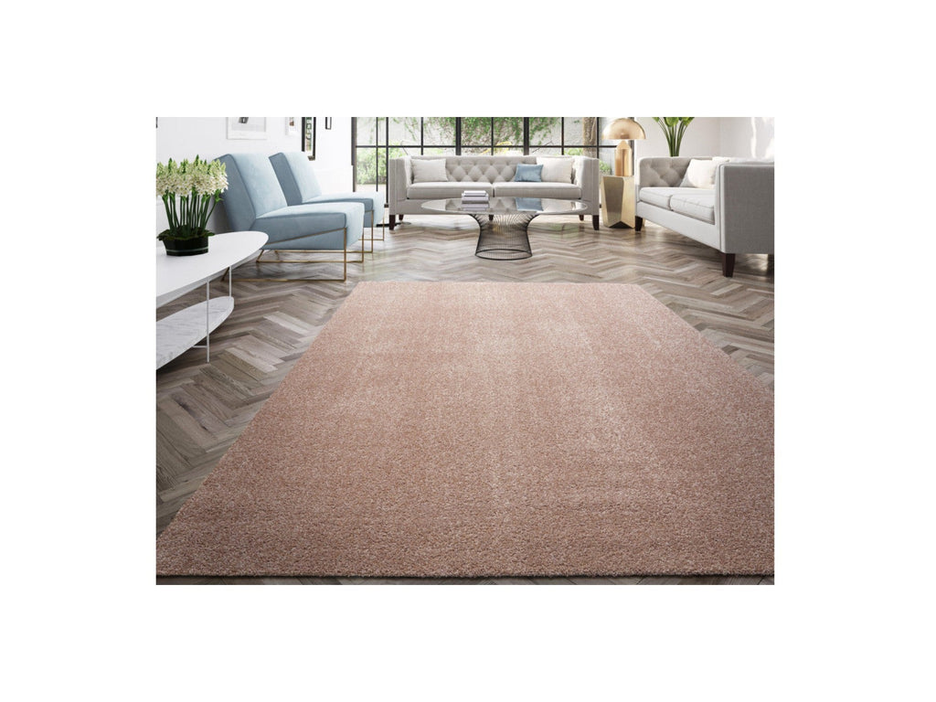 Mireille - Tapis Poils Ras - Uni - Rose