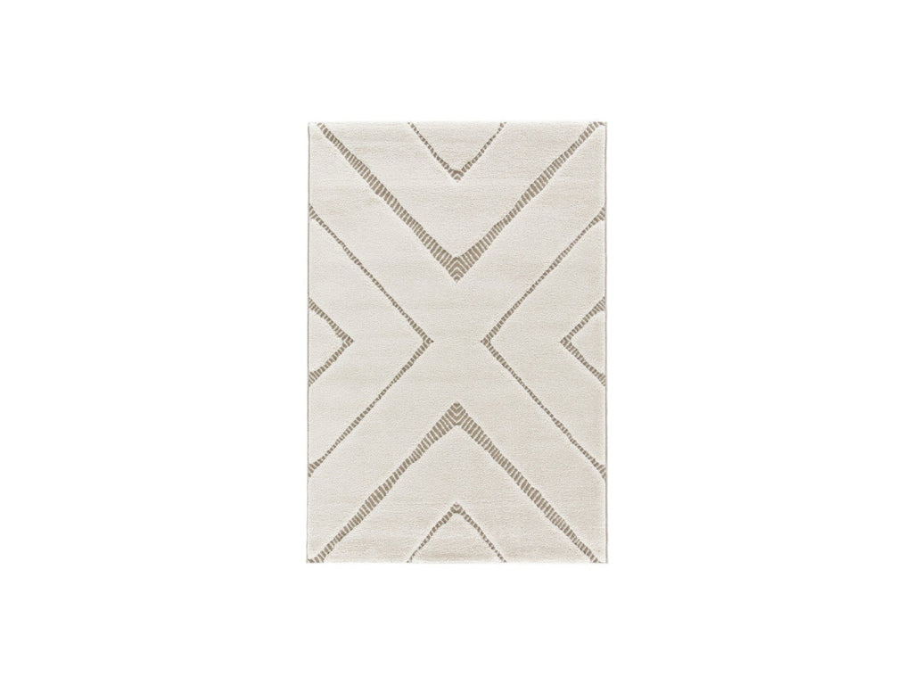 Rachida - Tapis Poils Ras - Motif Graphique - Beige