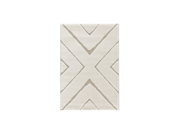 Rachida - Tapis Poils Ras - Motif Graphique - Beige