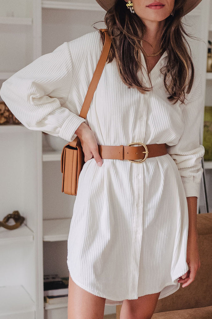 Robe Lison Velours Écru