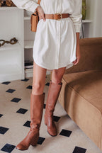 Robe Lison Velours Écru