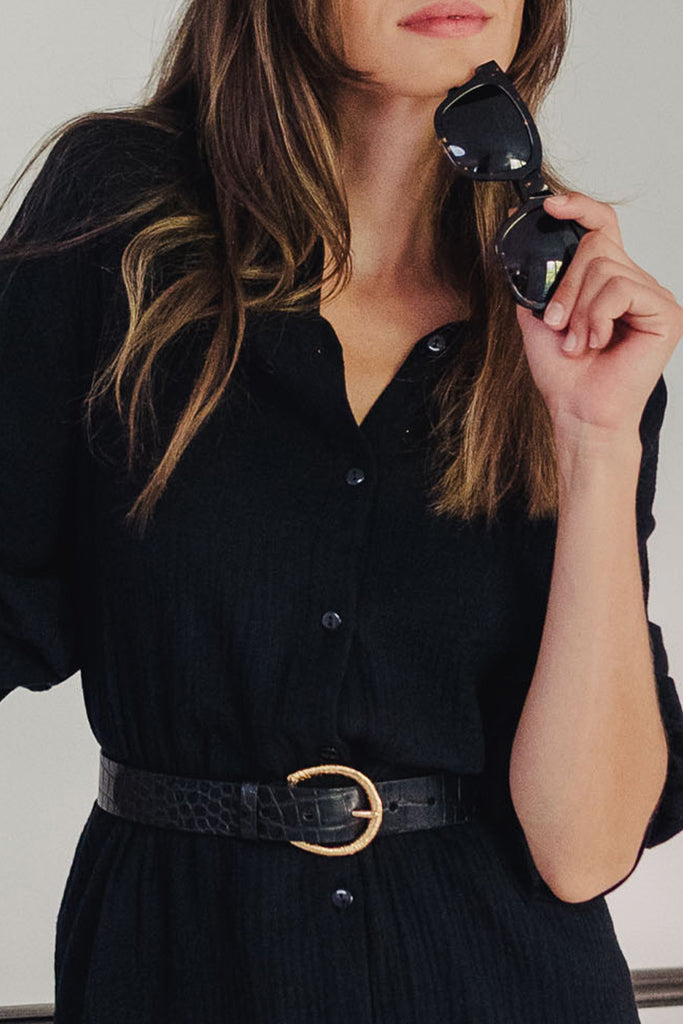 Robe Lison Noir Coton