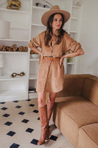Robe Lison Velours Brun