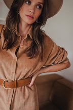 Robe Lison Velours Brun
