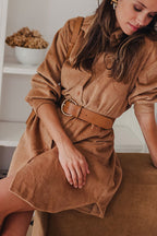 Robe Lison Velours Brun