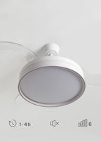 Wind Clear Edge - Ventilateur De Plafond Silencieux 40W Avec Pales Rétractables Et Lumière Led - Blanc