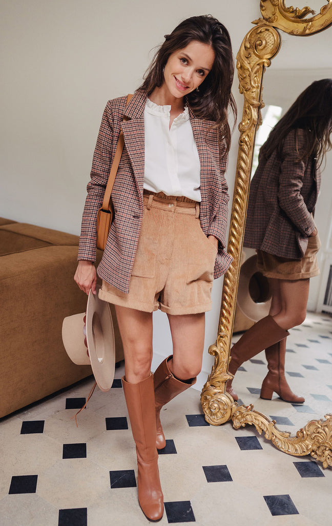Short Jonas Velours Brun