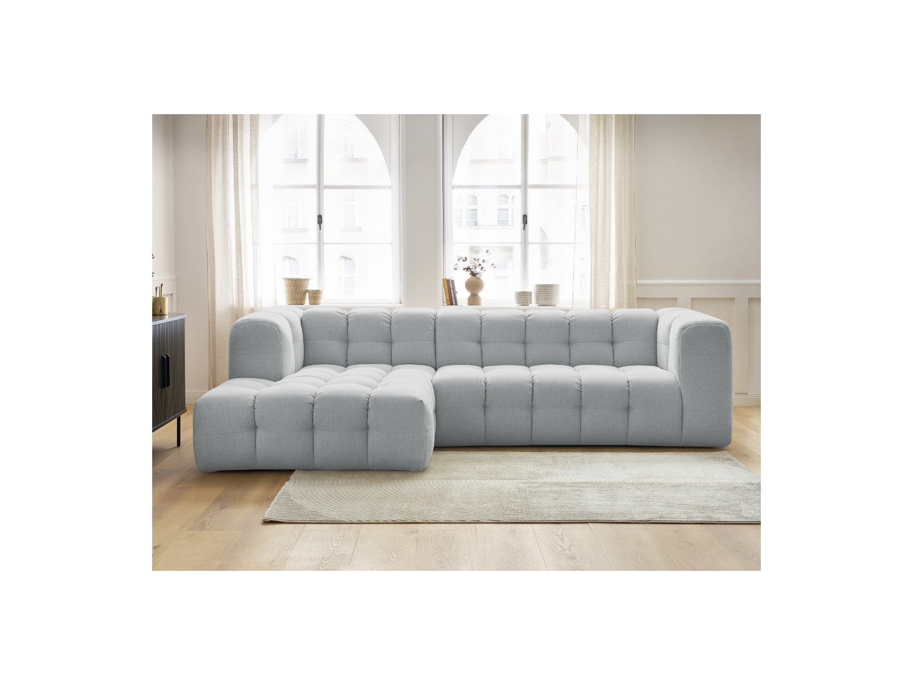 Cloud - Canapé D'Angle Fixe - Tissu Lisse - Angle Gauche