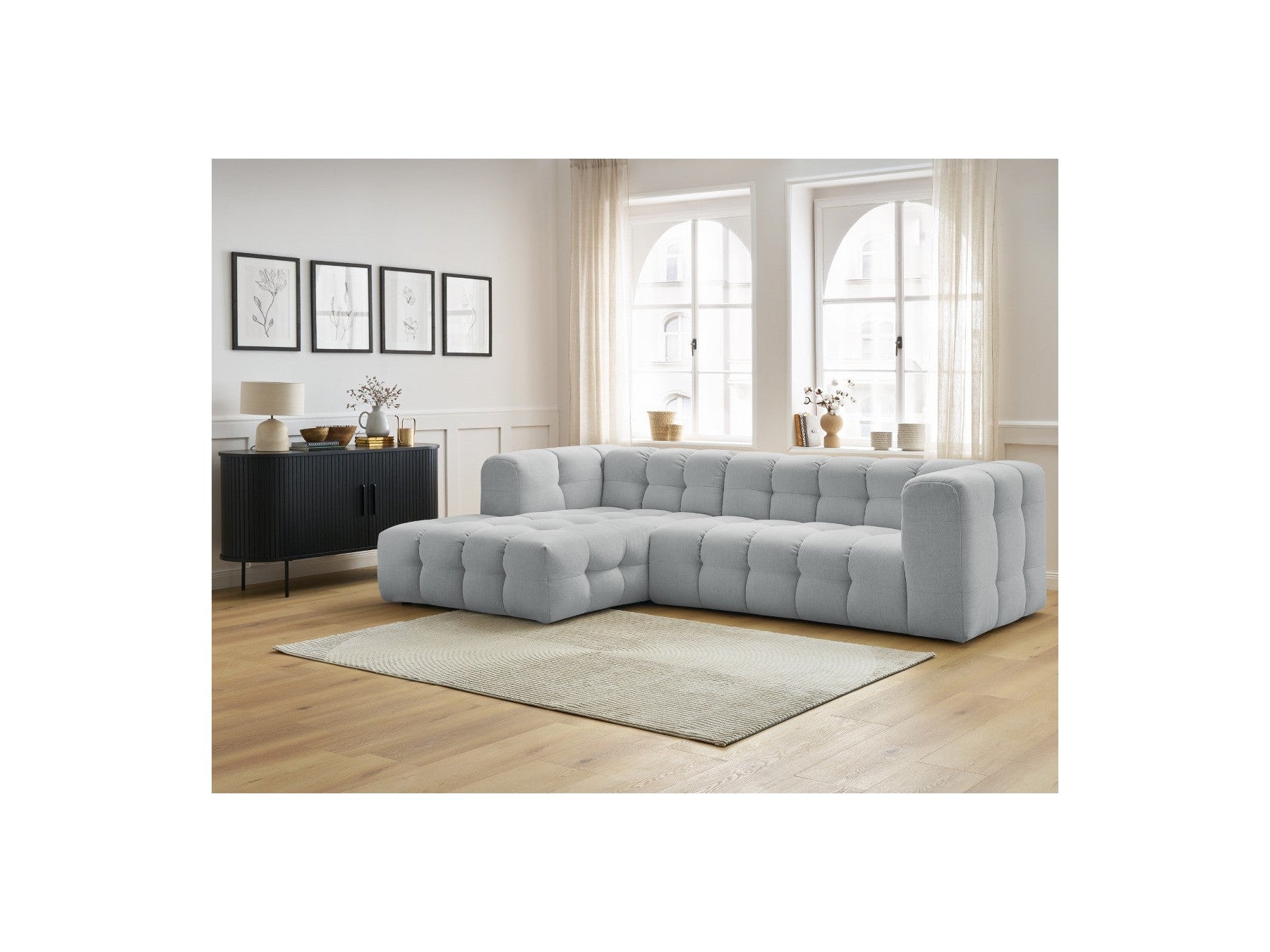 Cloud - Canapé D'Angle Fixe - Tissu Lisse - Angle Gauche