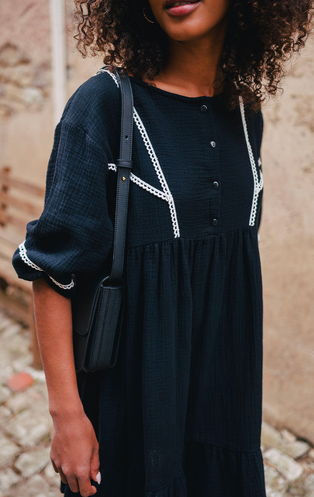 Robe Lili Noir Coton