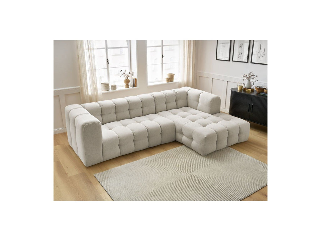 Cloud - Canapé D'Angle Fixe - Tissu Lisse - Angle Droit