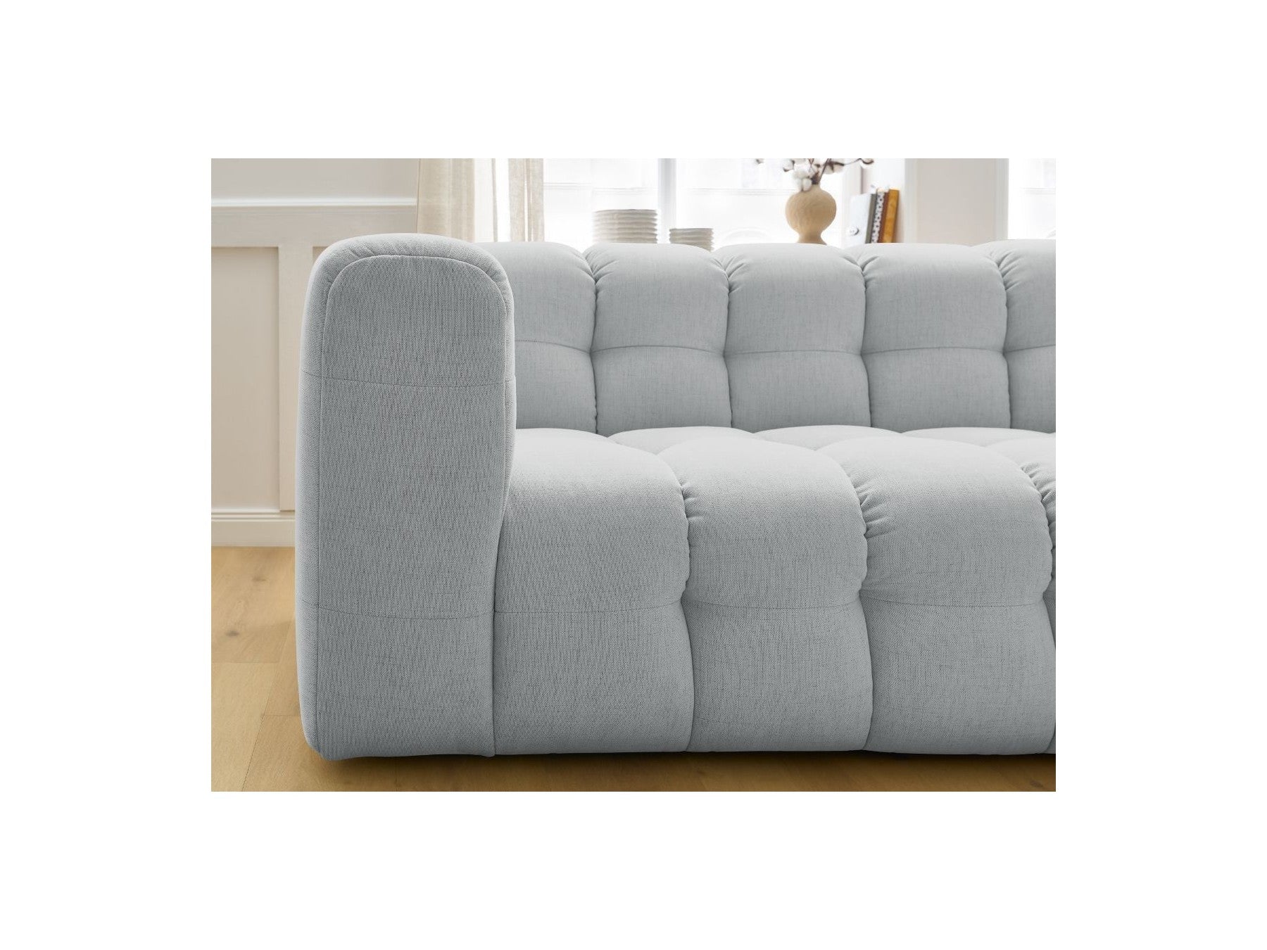 Cloud - Canapé D'Angle Fixe - Tissu Lisse - Angle Droit