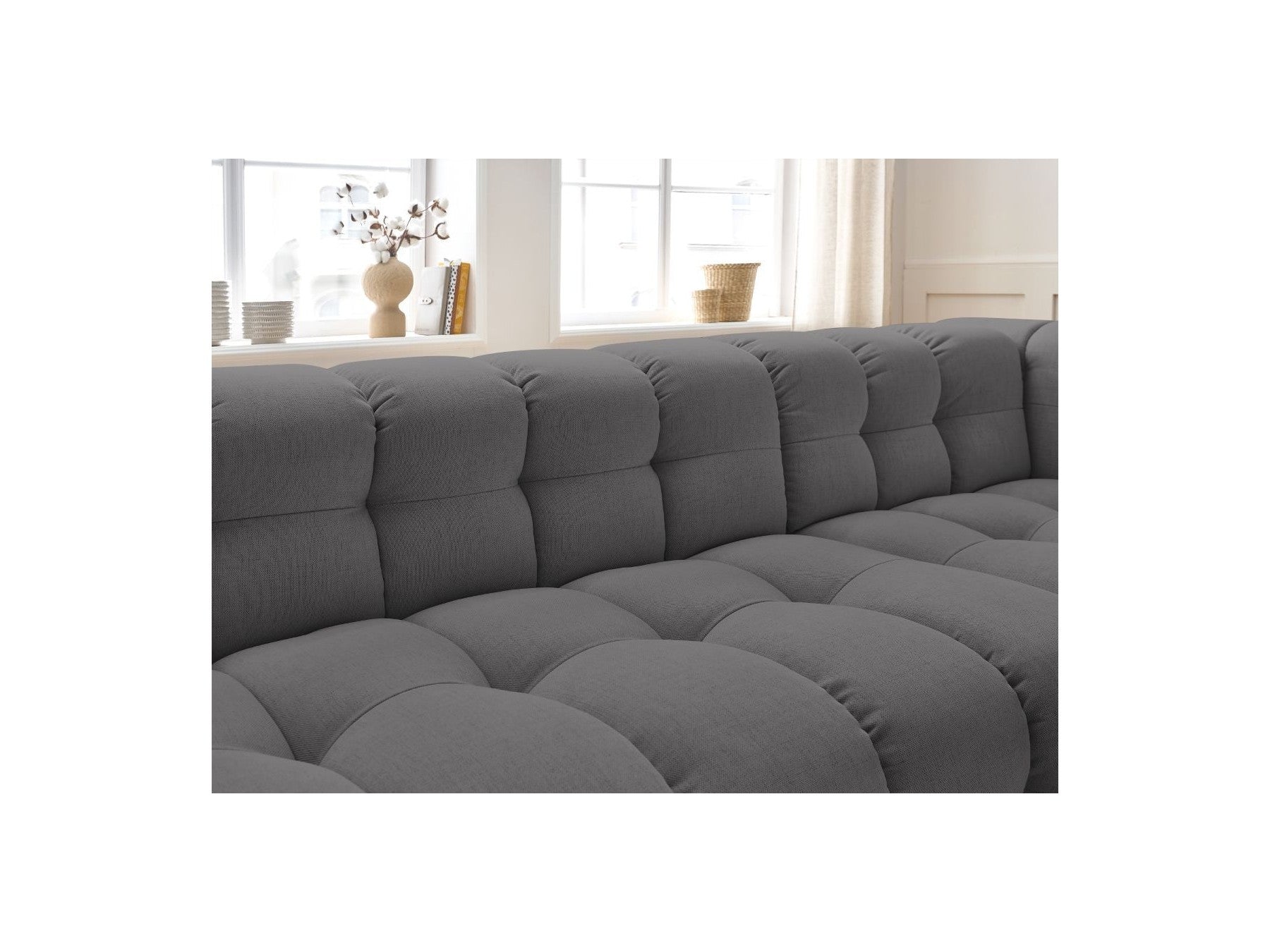 Cloud - Canapé D'Angle Fixe - Tissu Lisse - Angle Droit