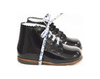 Chaussures Bottillons Souples Clarence Frisettes - Vernis Marine - Fille