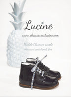 Chaussures Bottillons Souples Clarence Frisettes - Vernis Marine - Fille