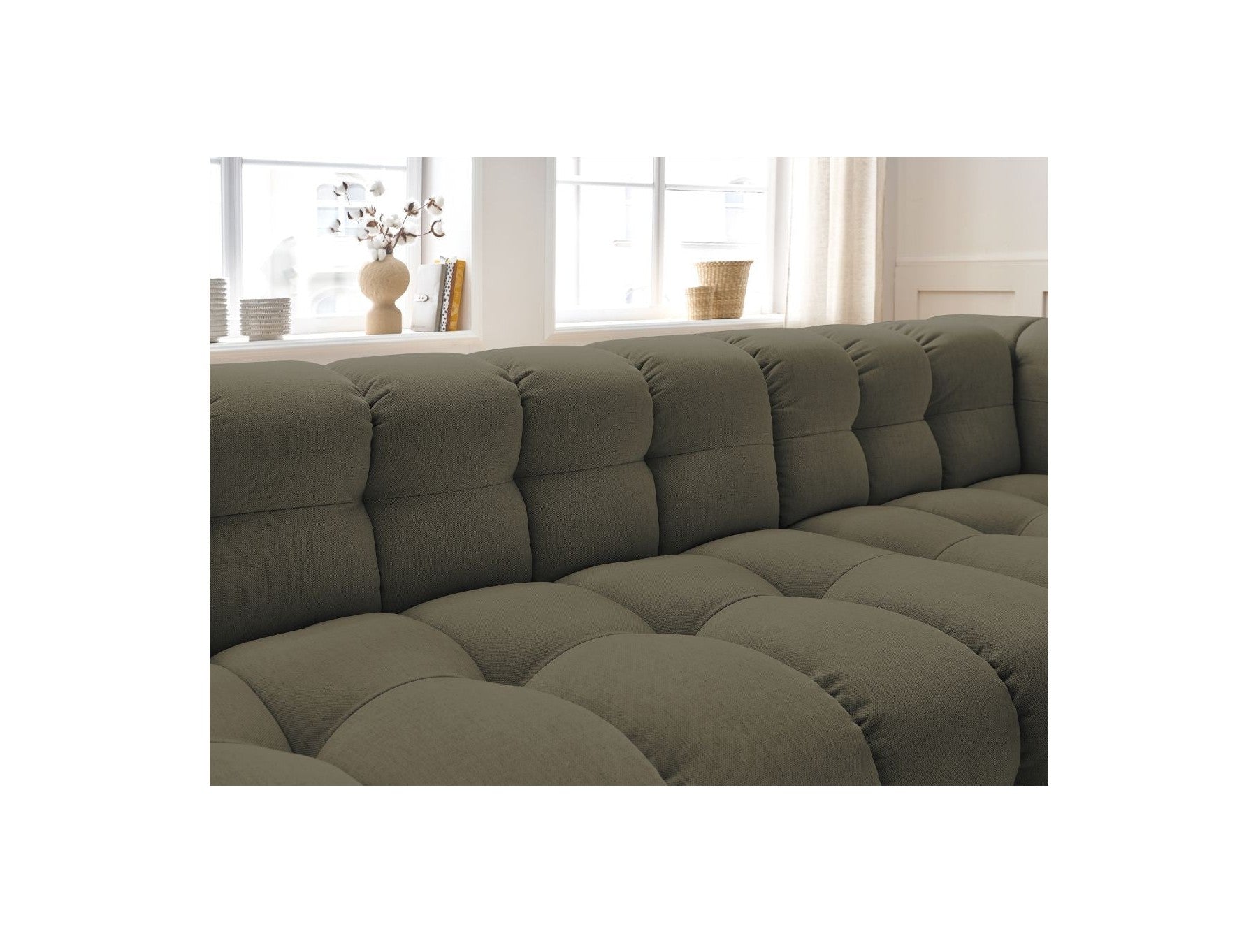 Cloud - Canapé D'Angle Fixe - Tissu Lisse - Angle Droit