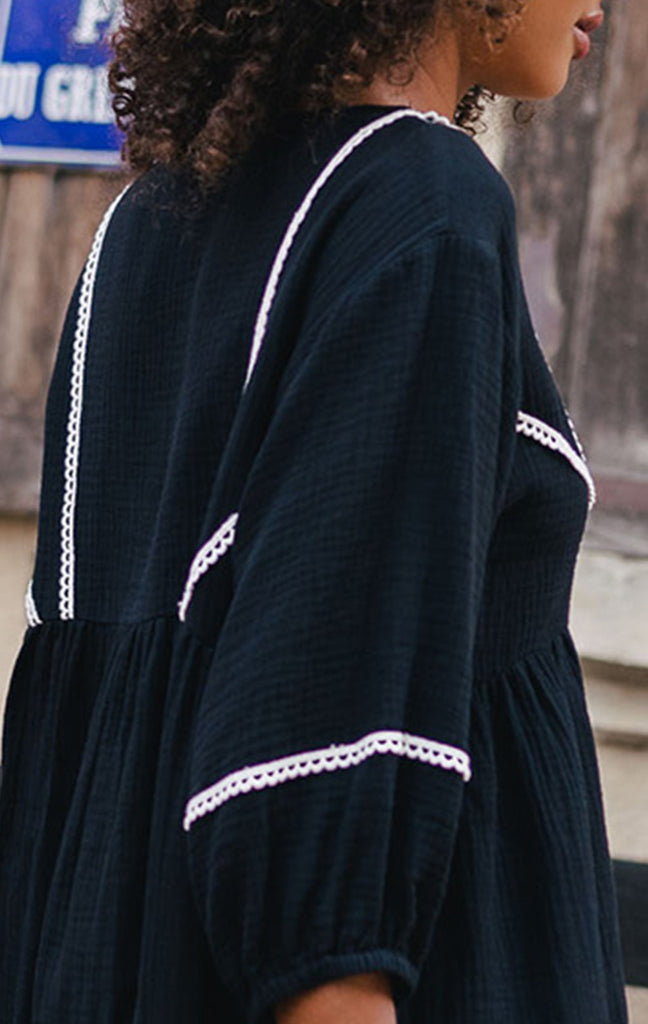 Robe Lili Noir Coton
