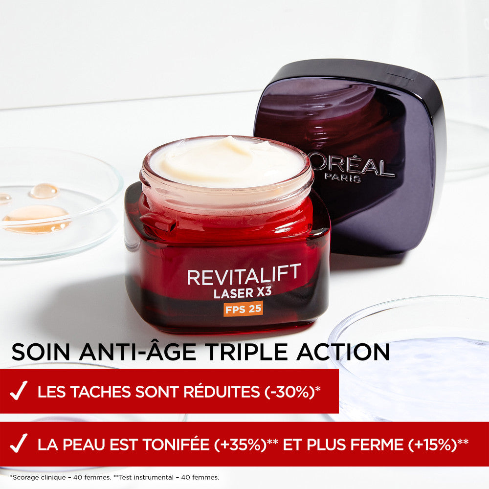 L'Oréal Paris - Revitalift Laser Coffret Routine Sérum Rétinol Pur & Crème Fps 25 Anti-Âge & Anti-Rides - 2 Produits