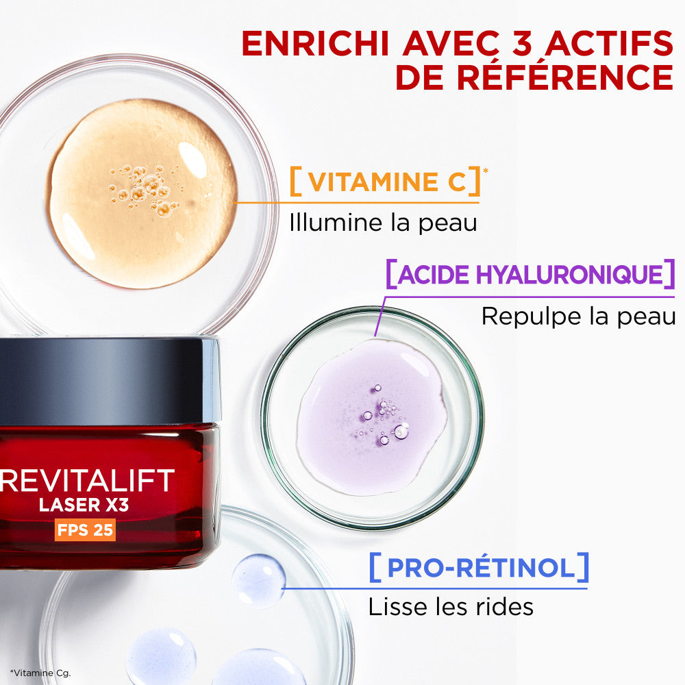 L'Oréal Paris - Revitalift Laser Coffret Routine Sérum Rétinol Pur & Crème Fps 25 Anti-Âge & Anti-Rides - 2 Produits
