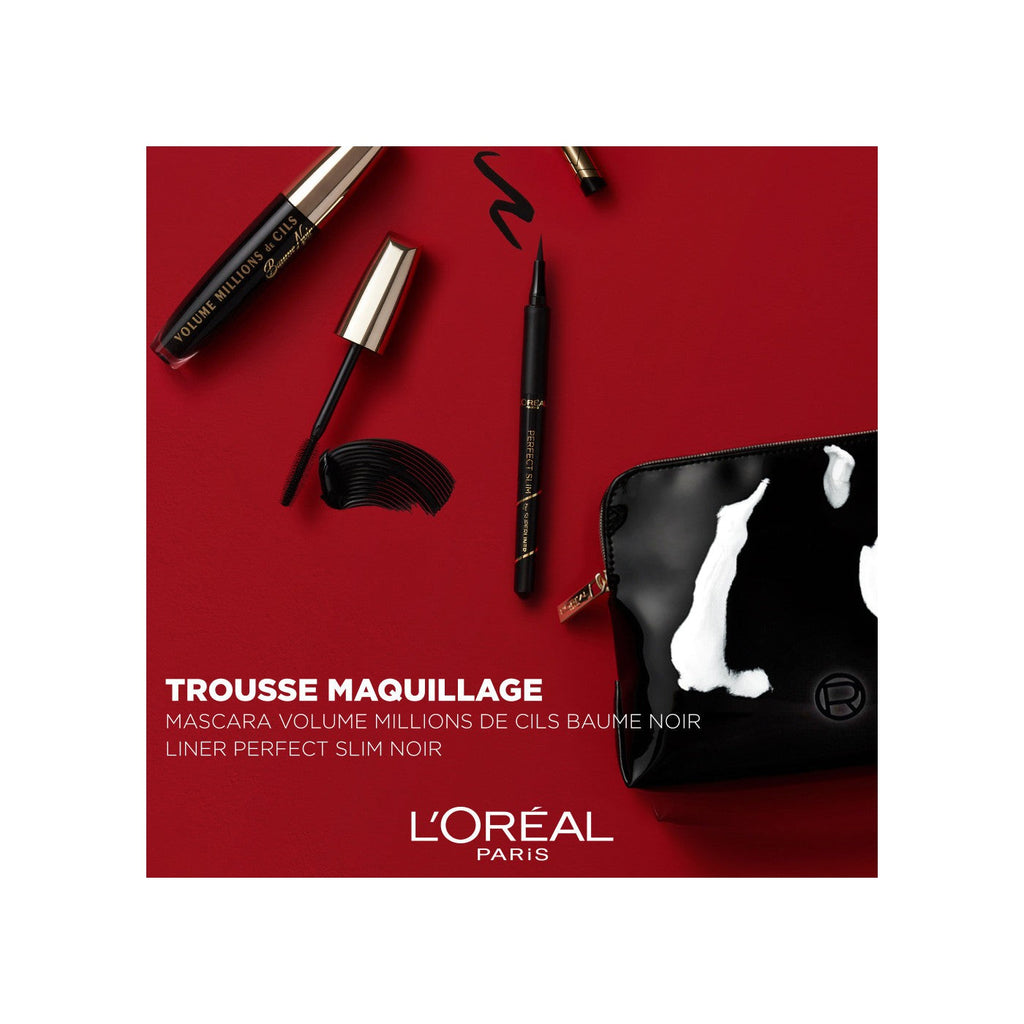 L'Oréal Paris - Trousse Femme Luxe - Mascara Volume Millions De Cils Baume Noir + Eyeliner Perfect Slim Noir