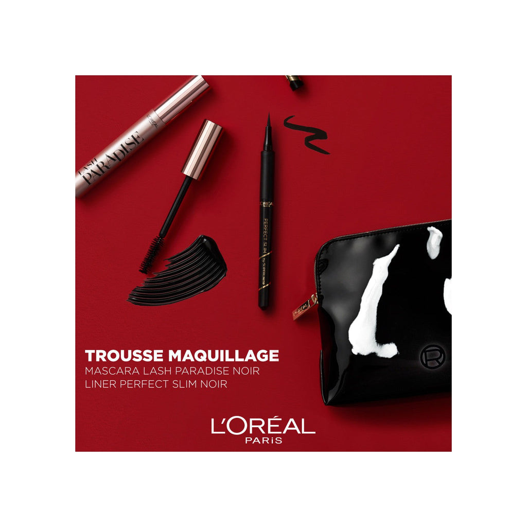 L'Oréal Paris - Trousse Femme Luxe - Mascara Lash Paradise Noir Intense + Eyeliner Perfect Slim Noir