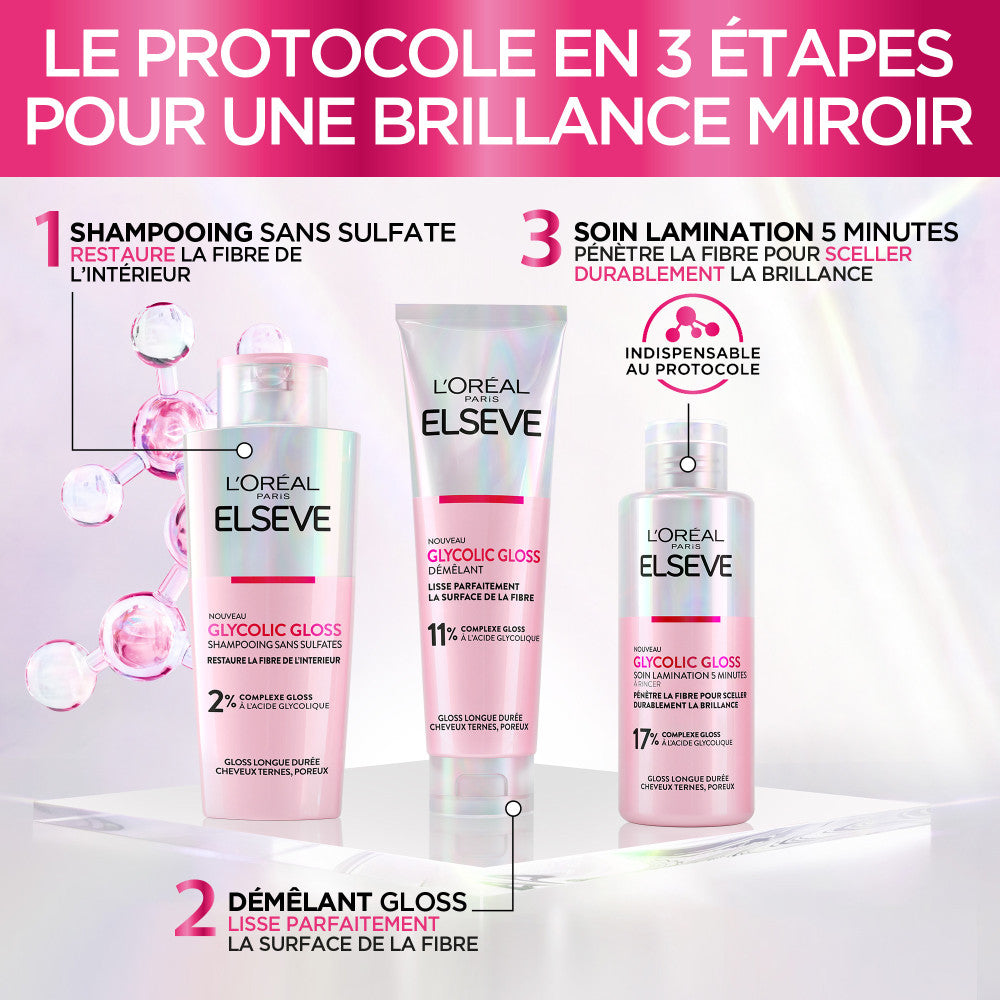 L'Oréal Paris - Elsève Glycolic Gloss - La Routine Complète Des Cheveux Ternes
