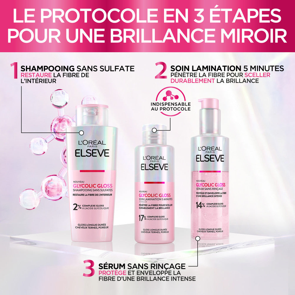 L'Oréal Paris - Elsève Glycolic Gloss - La Routine Protectrice Des Cheveux Ternes