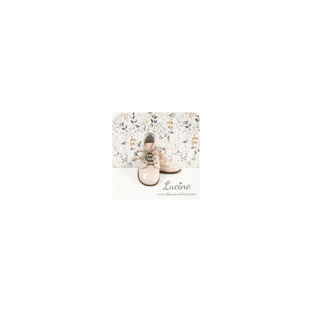 Chaussures Bottillons Souples Clarence Frisettes - Vernis Rose Nude - Fille